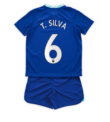 Chelsea Thiago Silva #6 Hjemmedraktsett Barn 2022-23 Kortermet (+ Korte bukser)